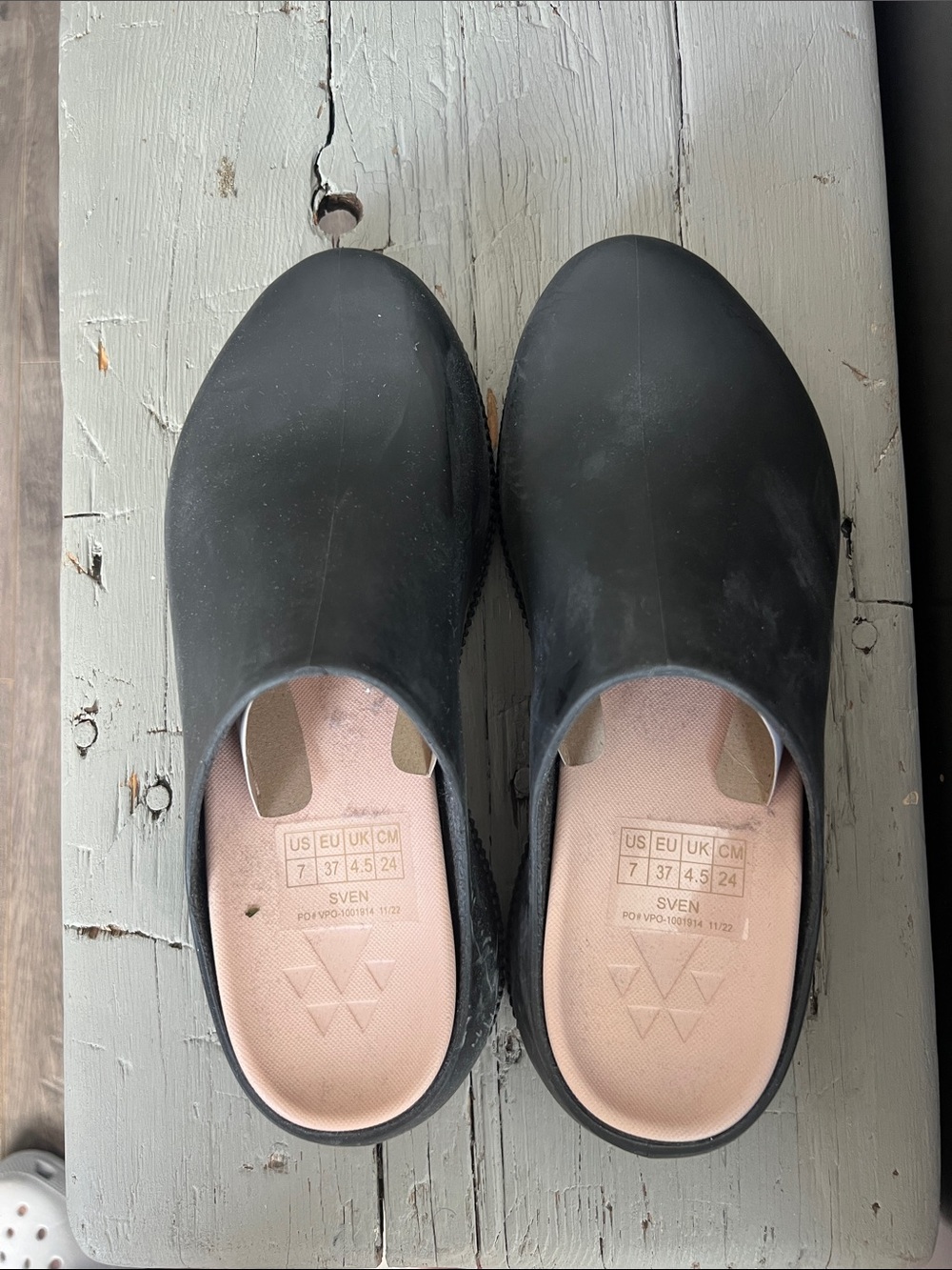 Cougar Black Slip-On Clogs with Pink Insole